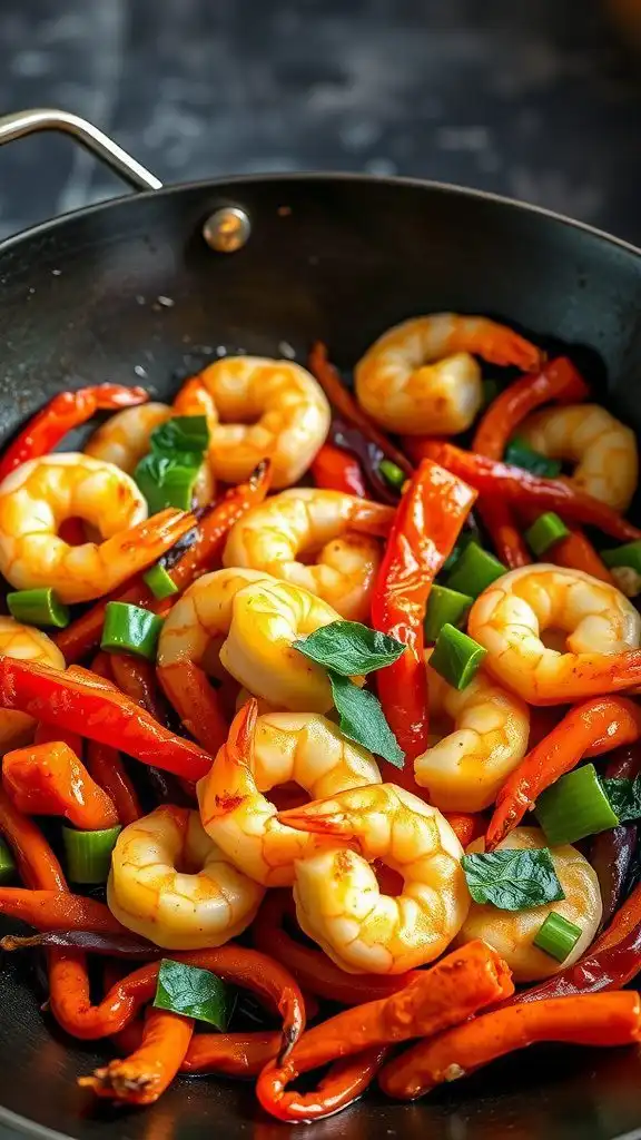15 minute garlic shrimp stir fry