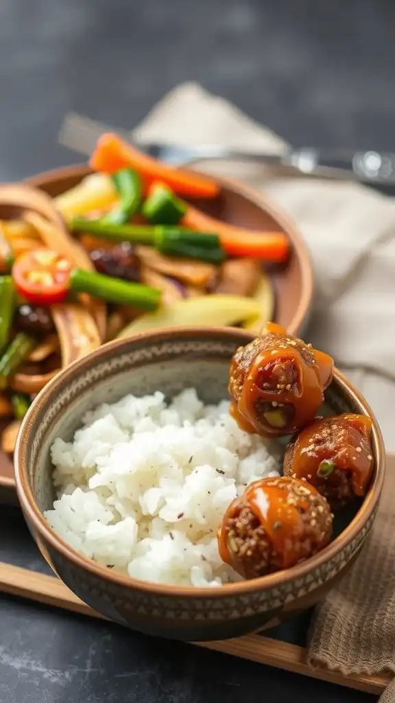 accompaniments rice and vegetables