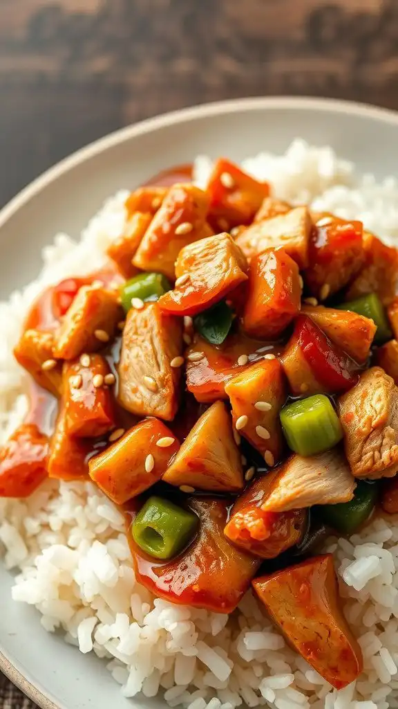 asian sesame chicken bowl