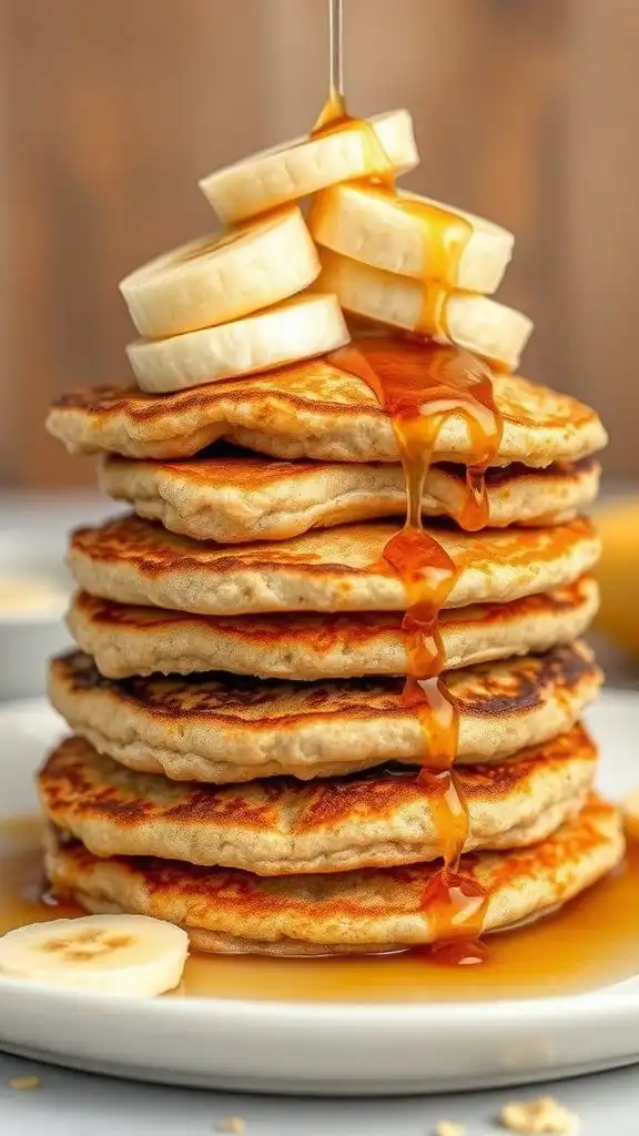 banana oatmeal pancakes 1