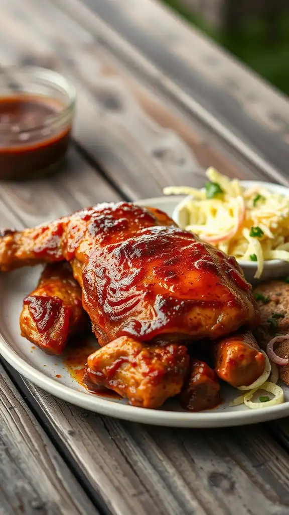 bbq chicken with coleslaw bbq chicken with coleslaw