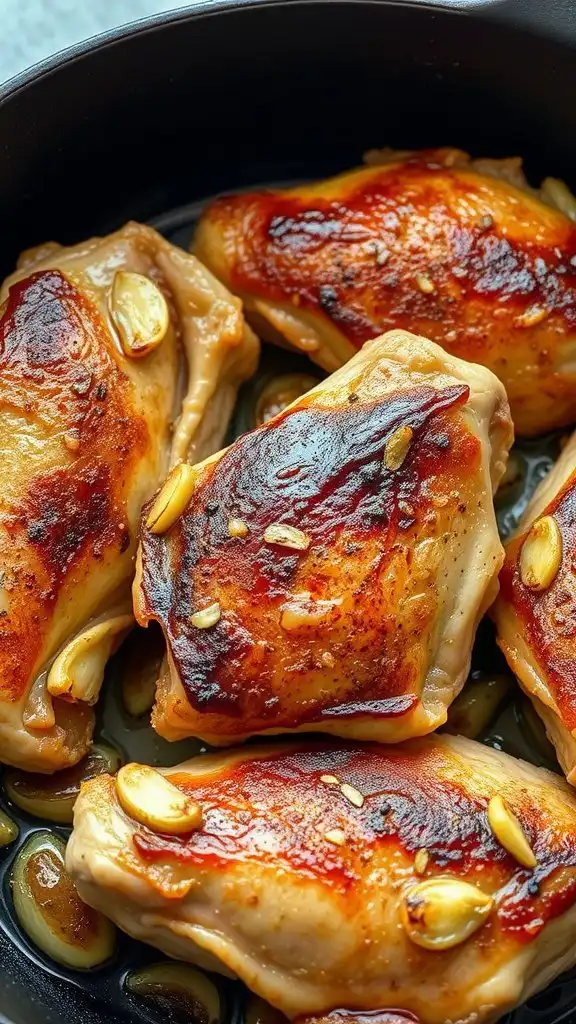 cast iron garlic chicken thighs