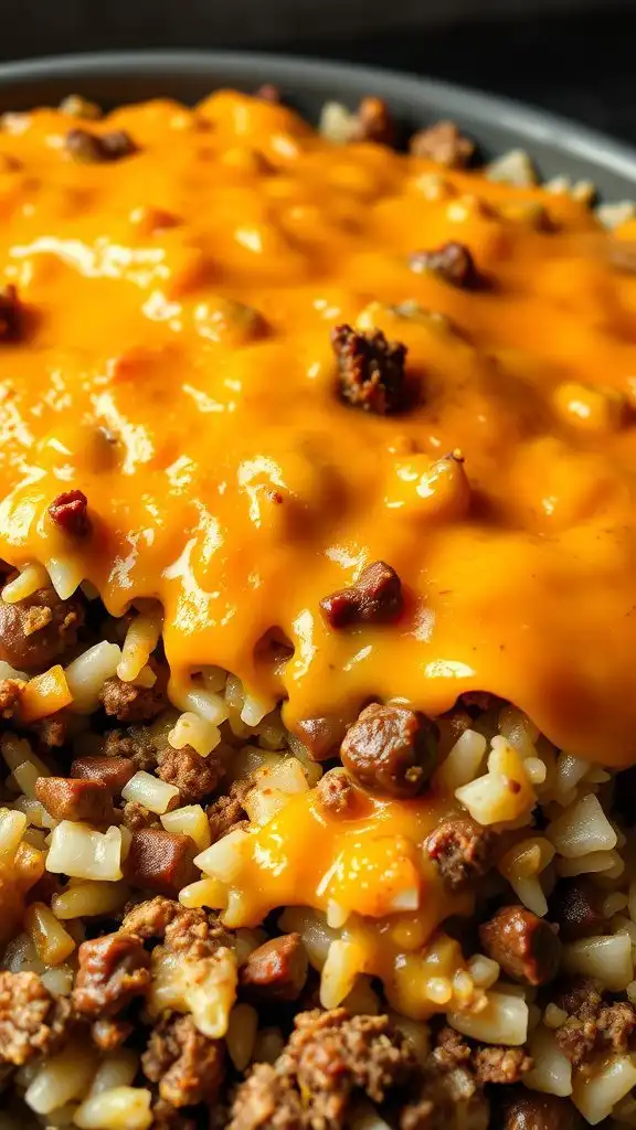 cheesy ground beef and rice bake