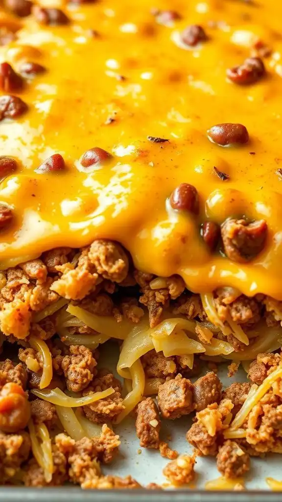 cheesy hashbrown casserole with ground beef
