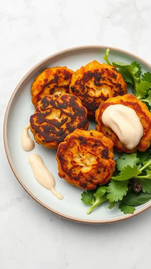 chickpea fritters with tahini sauce