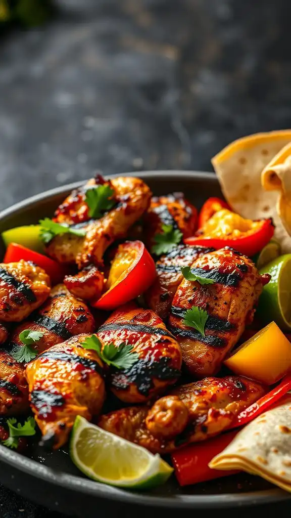 chili lime grilled chicken fajitas
