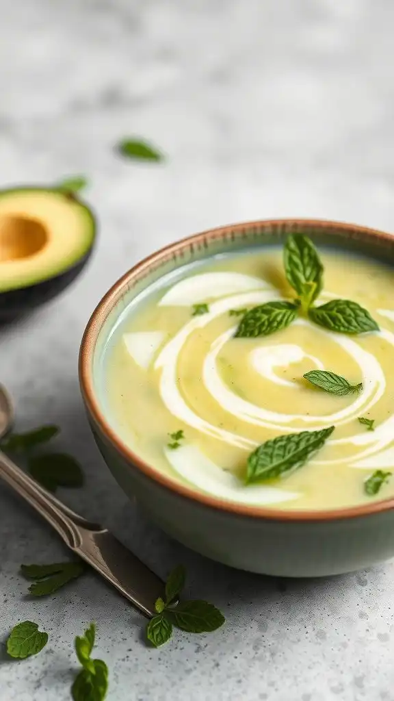 chilled cucumber and avocado soup