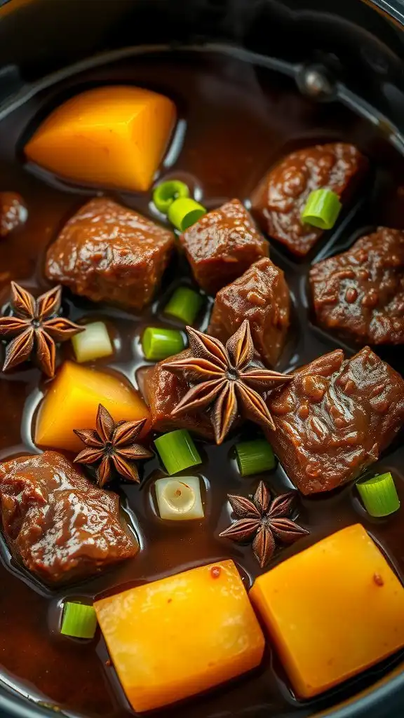 chinese five spice ground beef potato stew