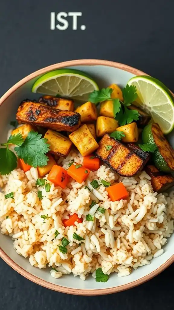cilantro lime rice with grilled veggies