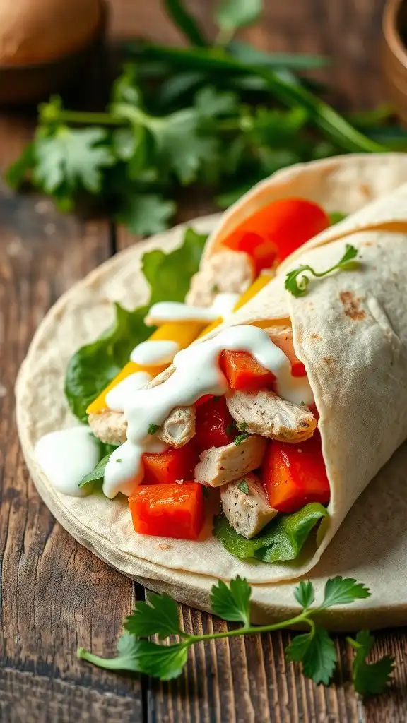 classic chicken salad wrap with creamy greek yogur