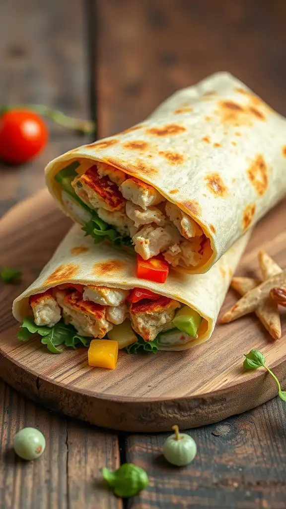 classic tuna melt wrap with sharp cheddar and fres