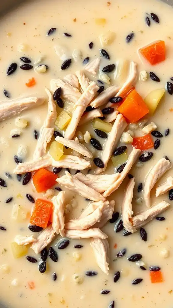 creamy chicken and wild rice soup 1