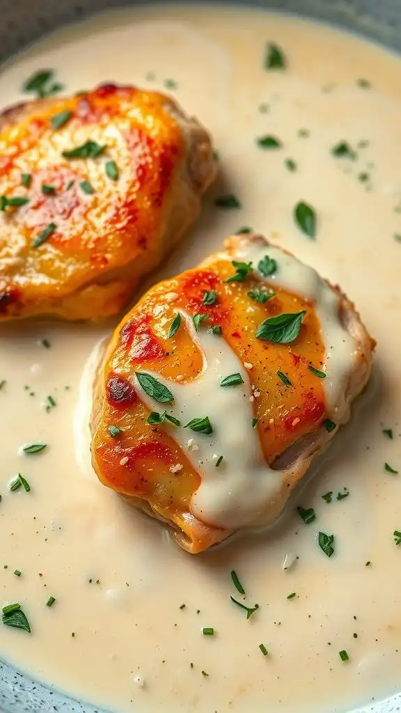 creamy garlic parmesan chicken thighs