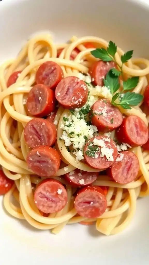 creamy kielbasa pasta