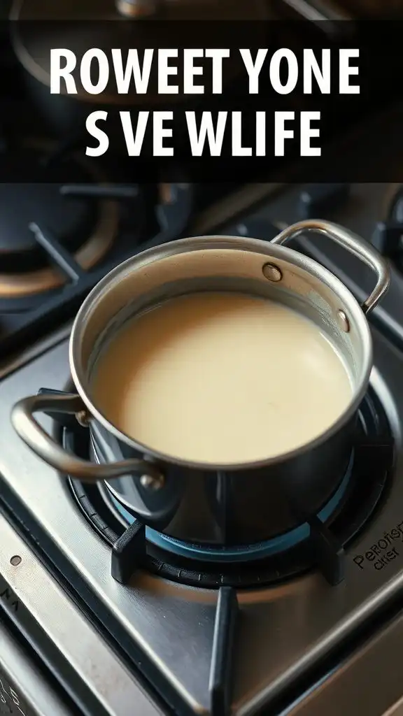 creating a creamy sauce for topping