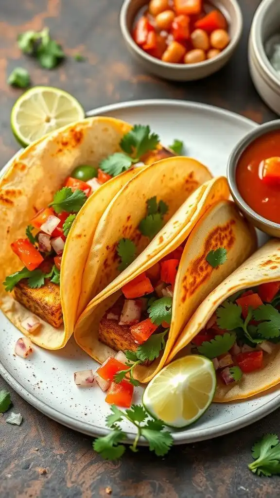 crispy baked tofu tacos