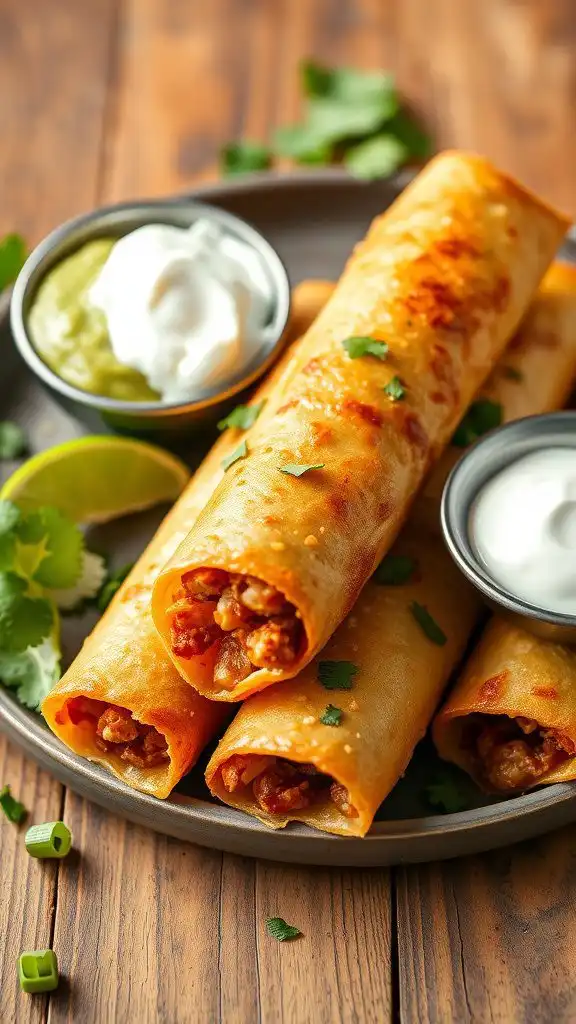 crispy chicken taquitos