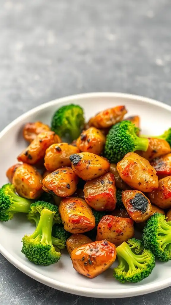 crispy chickens with broccoli
