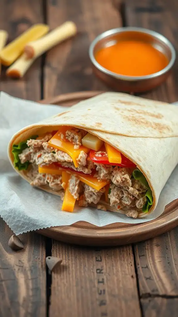 easy tuna melt wrap with a perfect blend of tuna a