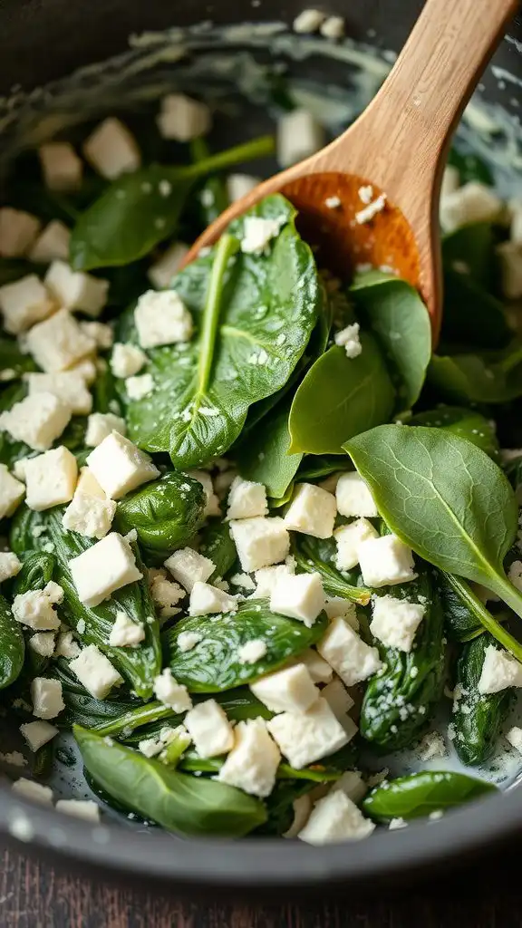 flavorful spinach and cheese filling