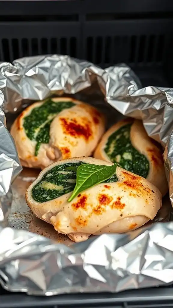 freezing and reheating spinach stuffed chicken