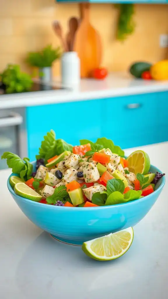 fresh avocado tuna salad with crunchy veggies