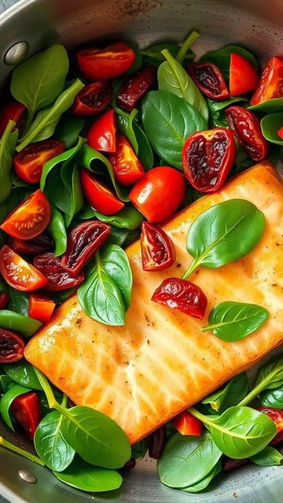 fresh spinach and sun dried tomatoes