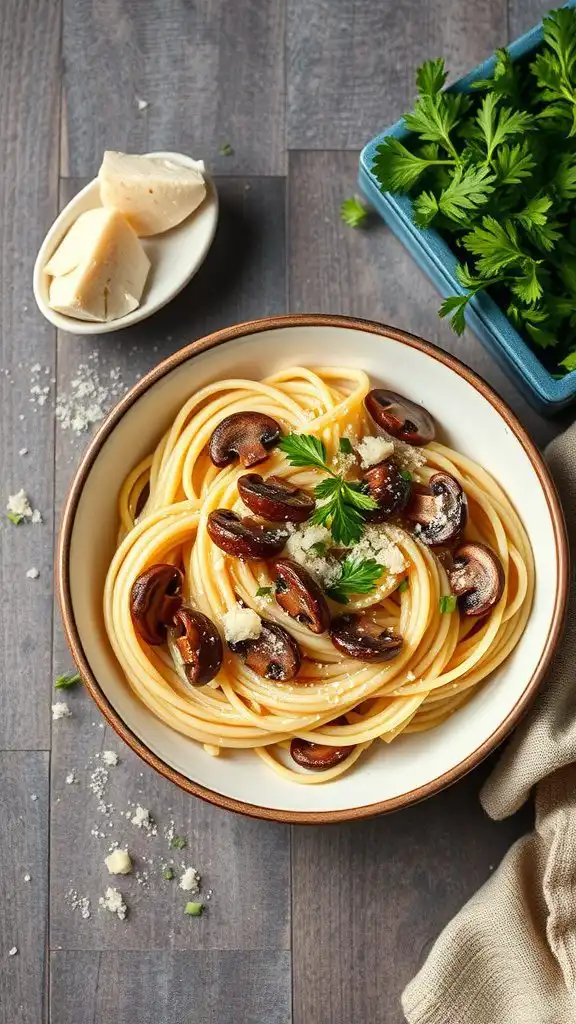 garlic butter mushroom pasta