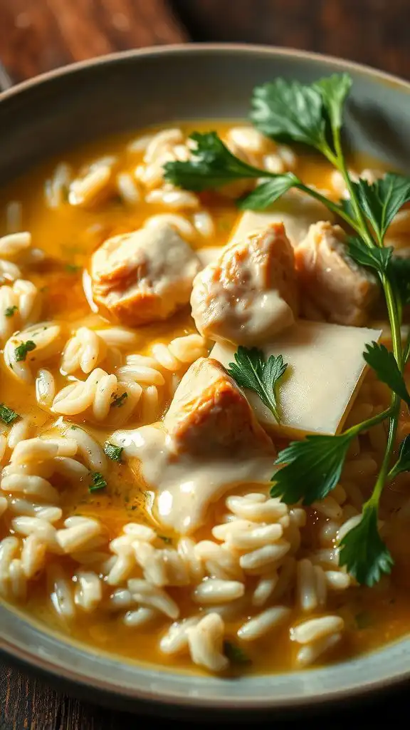 garlic parmesan chicken broth risotto