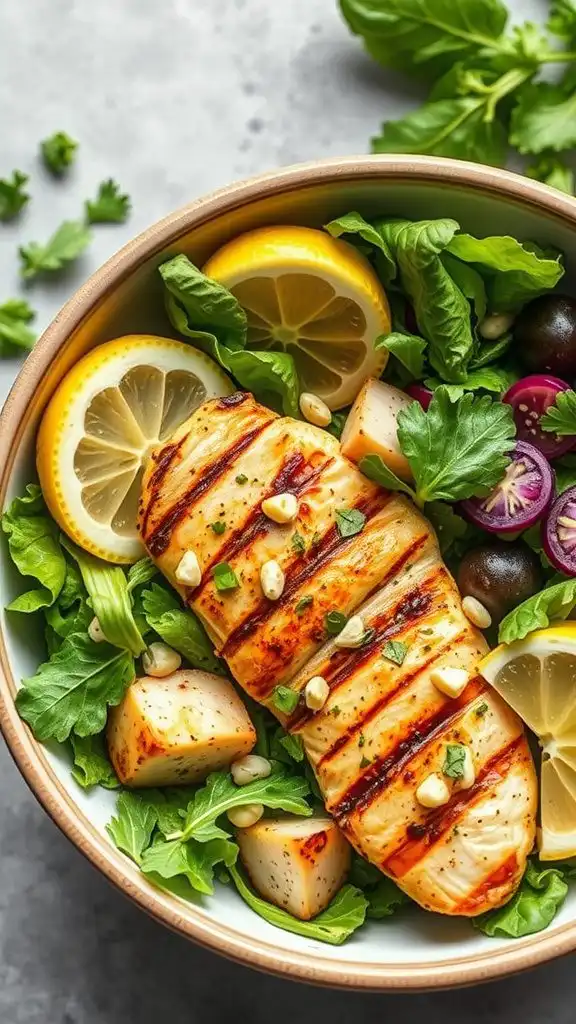 grilled lemon herb chicken salad
