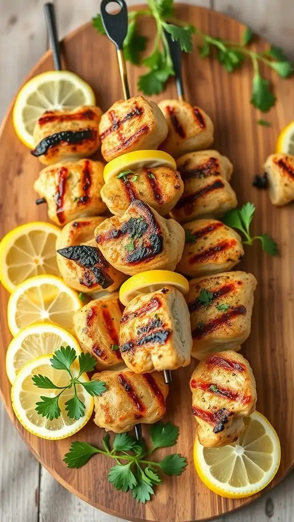 grilled lemon herb chicken skewers grilled lemon herb chicken skewers