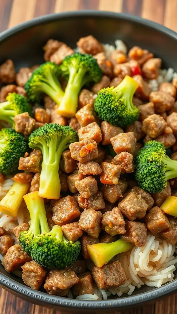 ground beef and broccoli stir fry