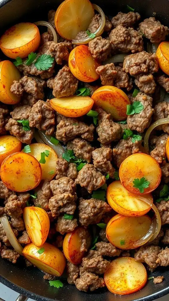 ground beef and potato hash dinner