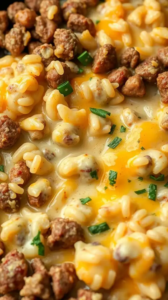 hearty cheesy beef rice casserole for cozy nights