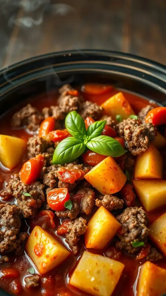 italian slow cooker potato and beef ragu