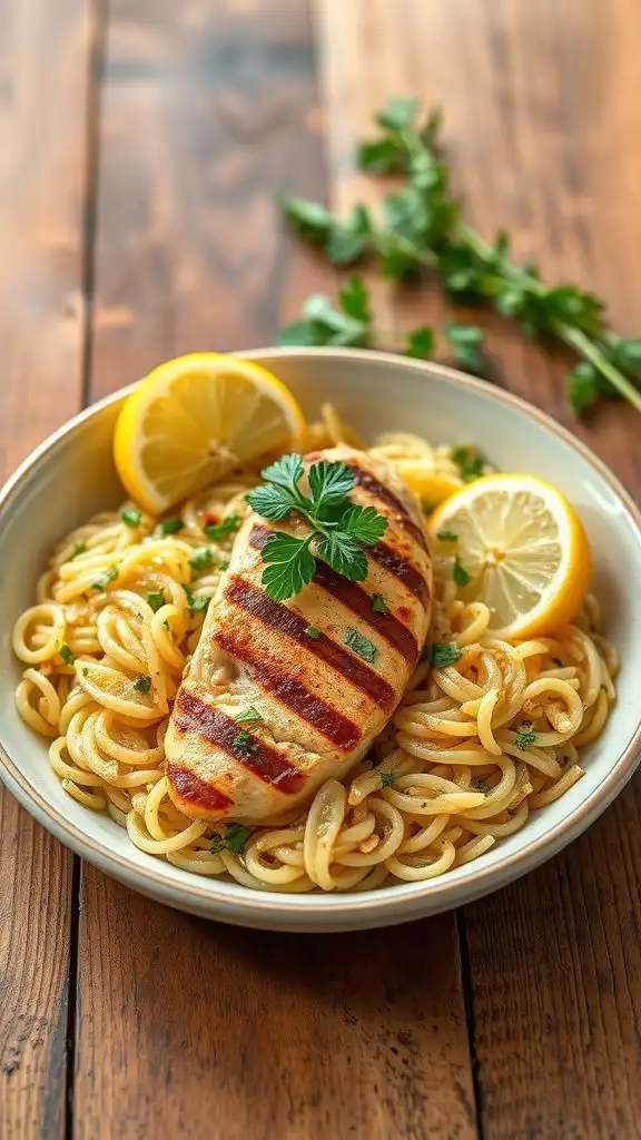 lemon herb orzo with grilled chicken
