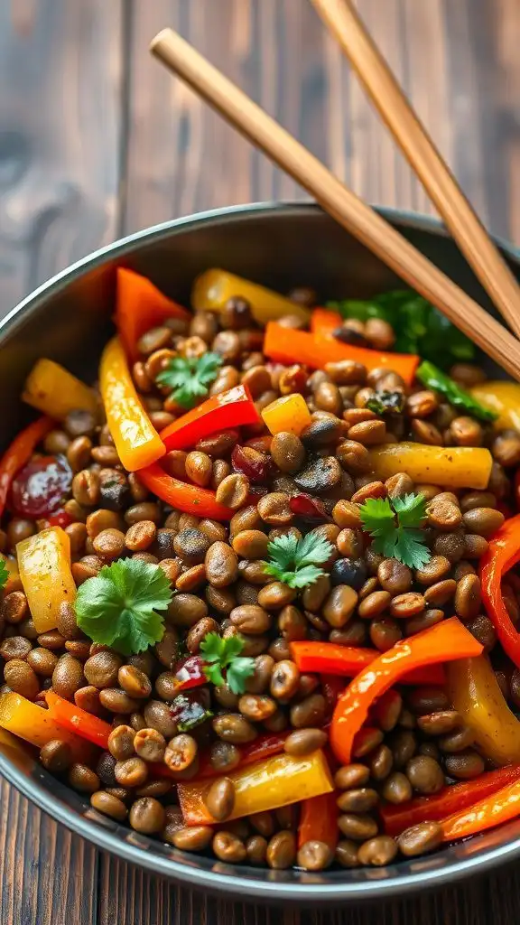 lentil stir fry with vegetables