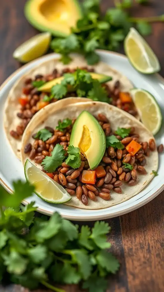 lentil tacos with avocado