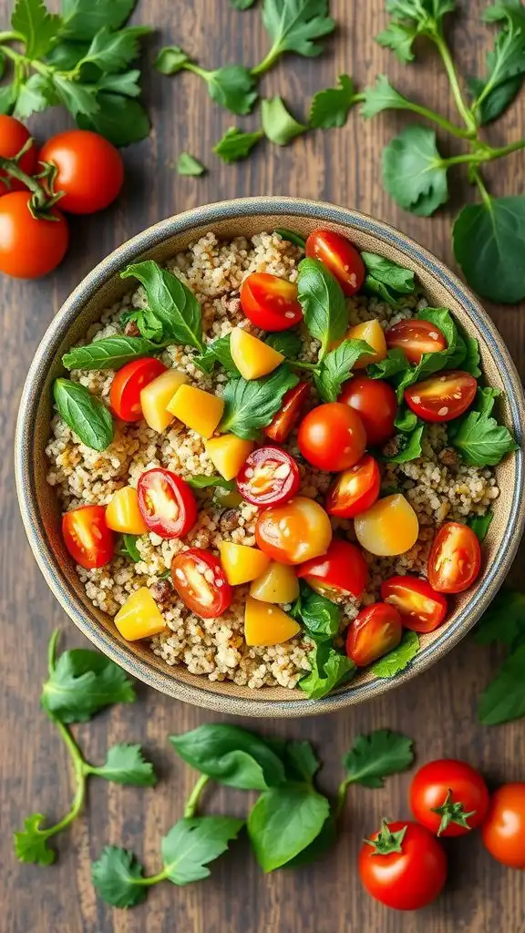 lively quinoa arugula salad with garlic lime driz
