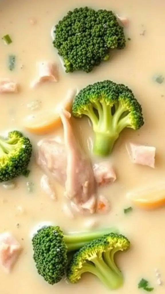 low carb cream of broccoli chicken soup