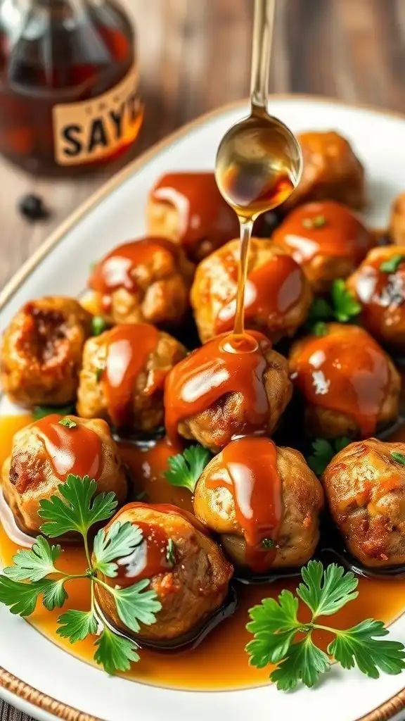 maple glazed turkey meatballs