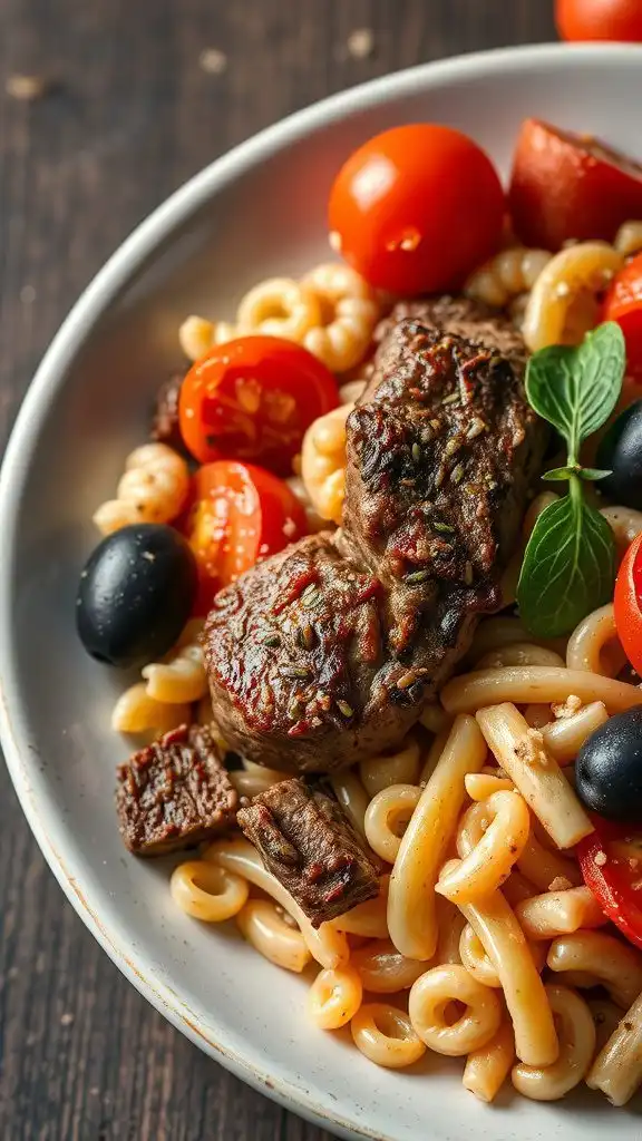 mediterranean ground beef orzo dinner
