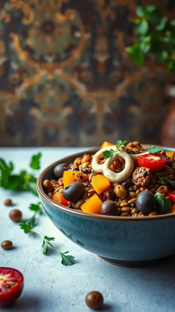 mediterranean lentil bowl