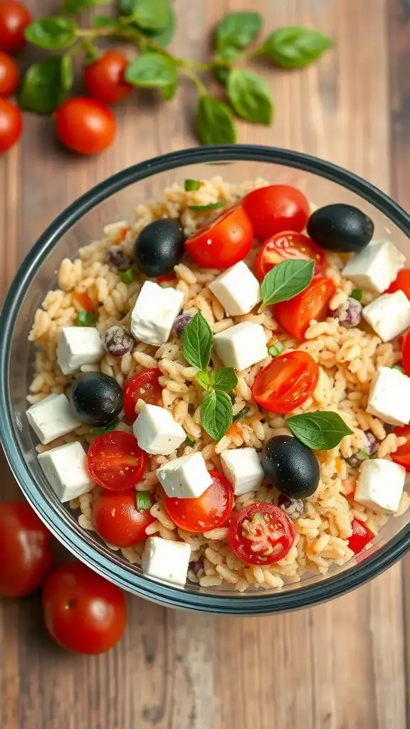 mediterranean orzo salad with feta