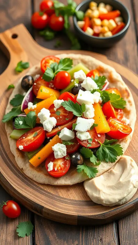mediterranean veggie pita with feta mediterranean veggie pita with feta