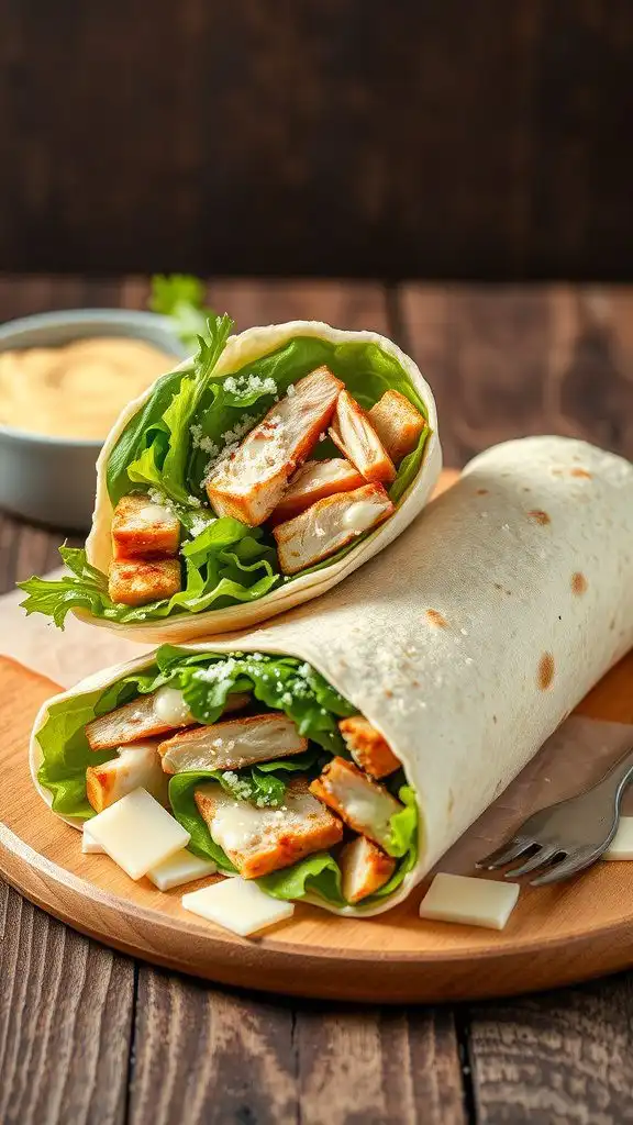 minute crispy chicken caesar tortilla wrap