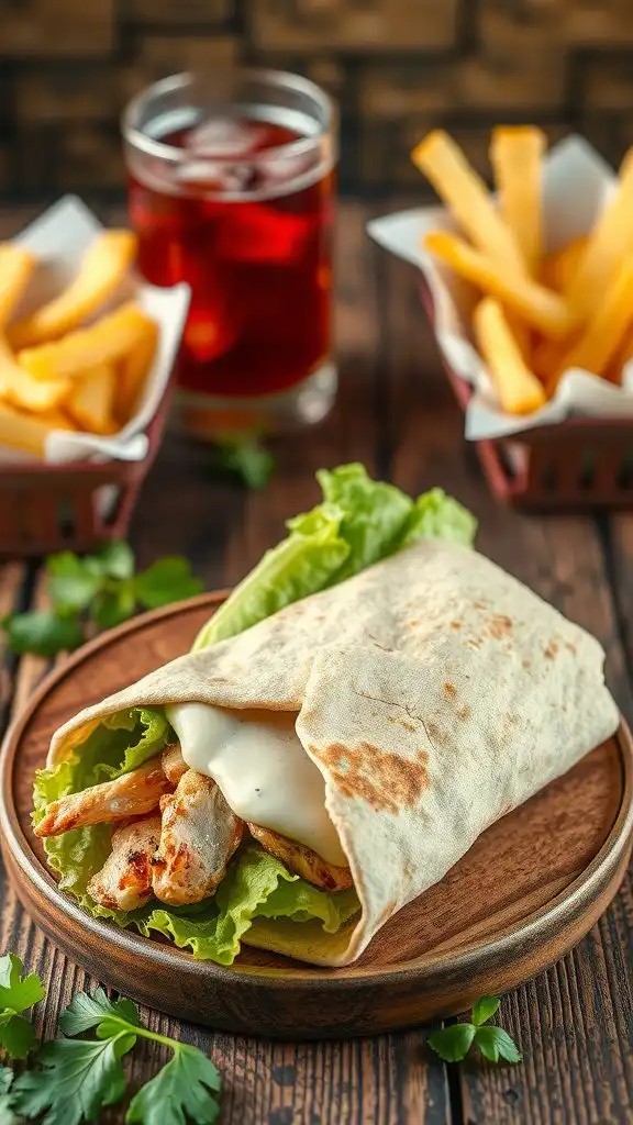 minute light chicken caesar whole wheat wrap