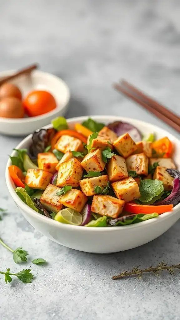 miso glazed tofu salad