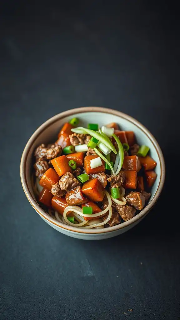 mongolian beef with green onions