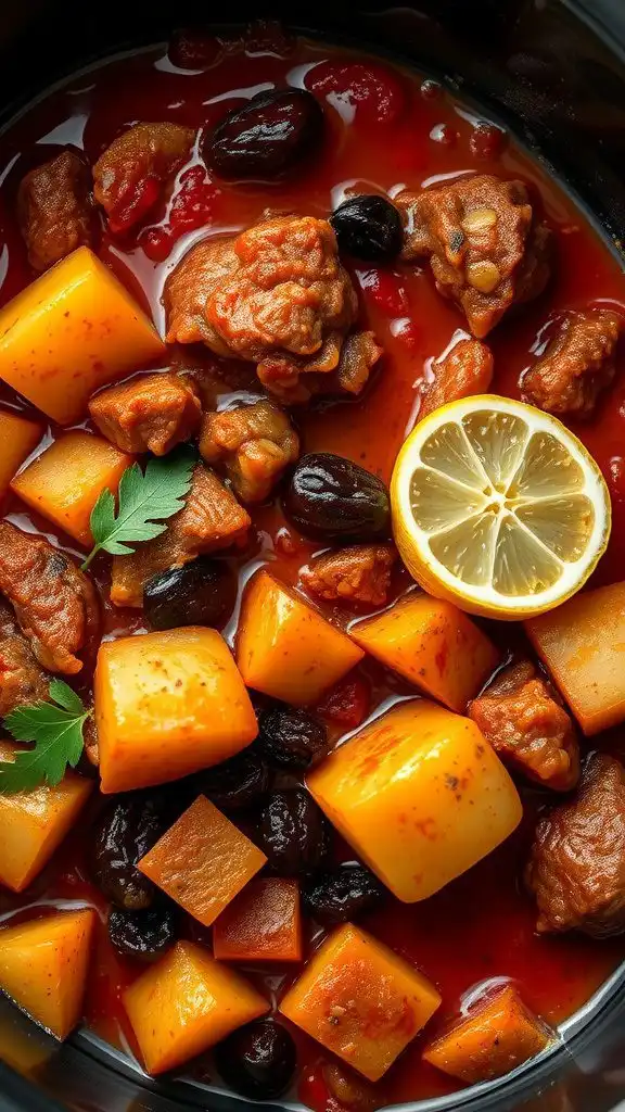 moroccan spiced ground beef potato tagine